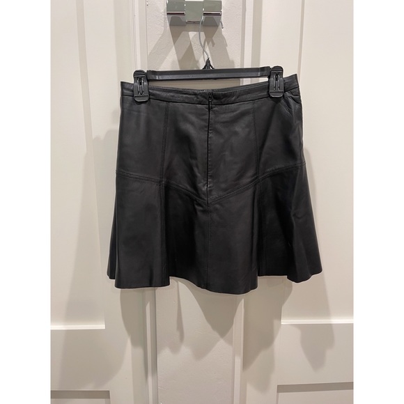 Rebecca Minkoff Black Leather Mini Skirt size 6 - Picture 4 of 4